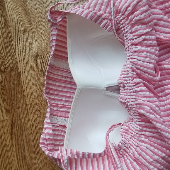 (M) Denver Hayes Striped Spaghetti Strap Tank Top Button Detail Cottagecore Cute - Picture 4 of 9